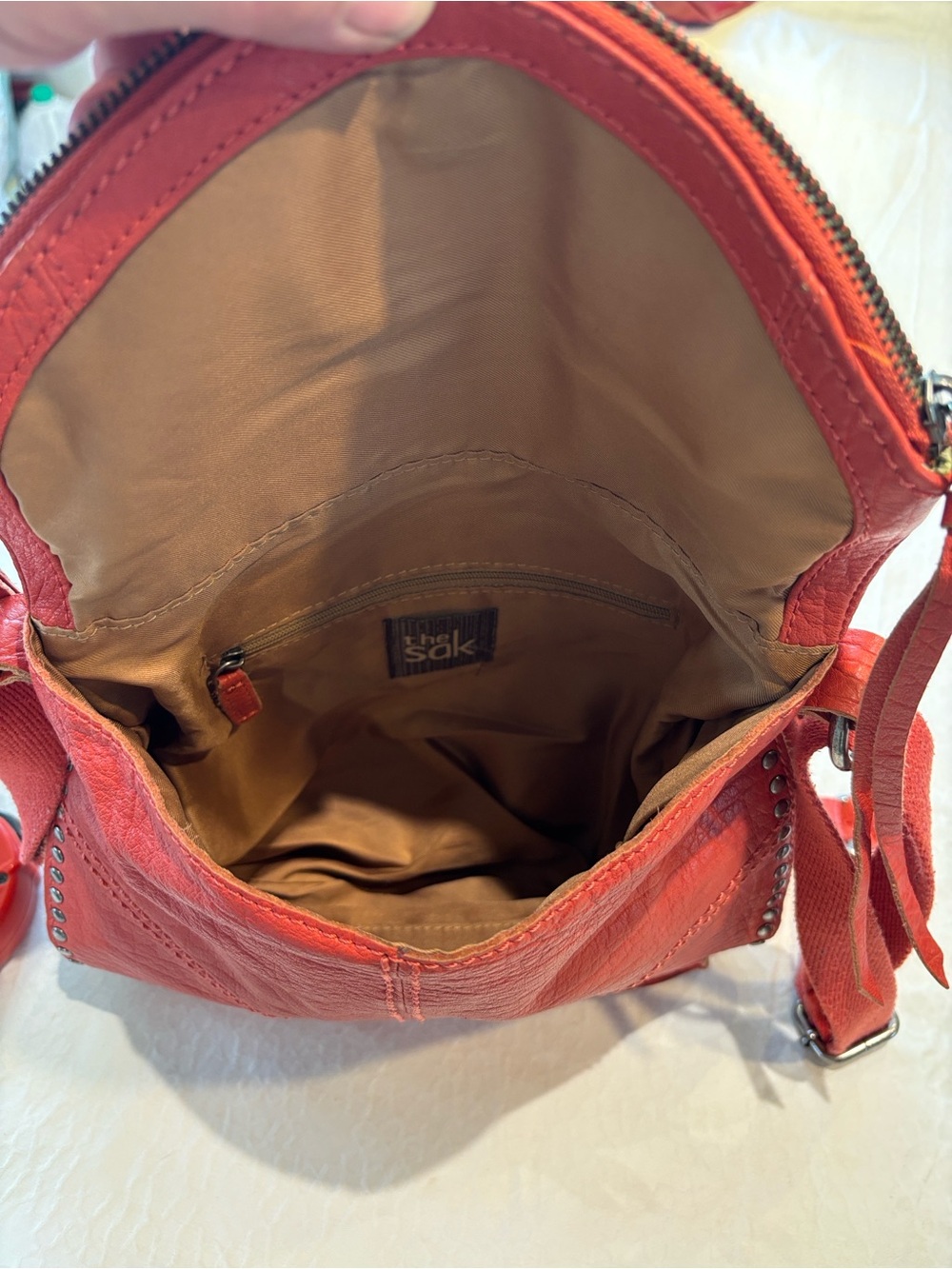 the Sac Leather Crossbody Bag with Stud Detail - Picture 9 of 12